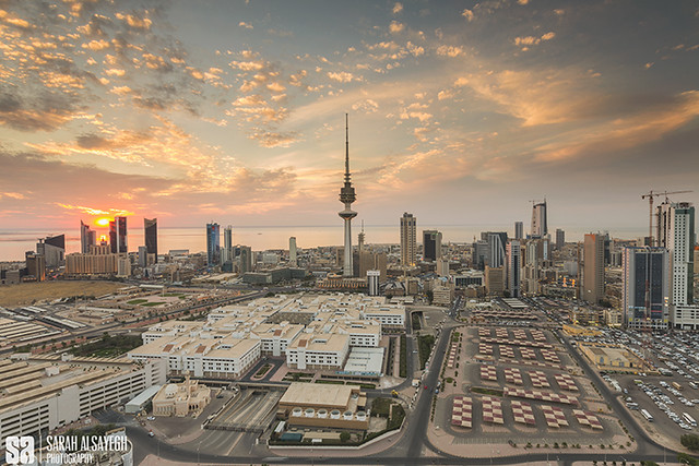Kuwait - Light Of Sunset In Kuwait Skyline II