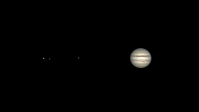 Jupiter with moons, Feb 27, 2015