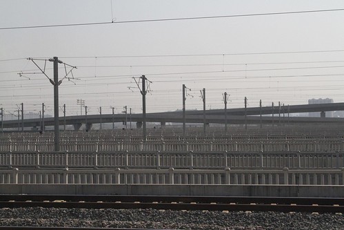 Tracks lead into Nanjing South railway station