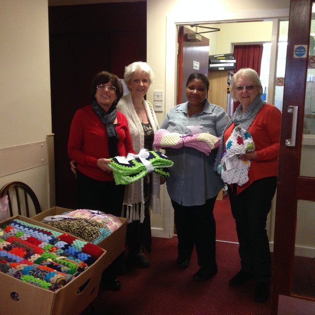 Delivery Day to St. Michael's Home for the Elderly. 20 Sunshine Blankets.