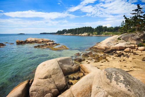 stonington deerisle maine beach ocean coast granite boulders rocks shoreline