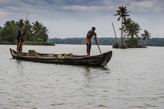 A country Boat on Paravur Lake, Kollam District, Kerala