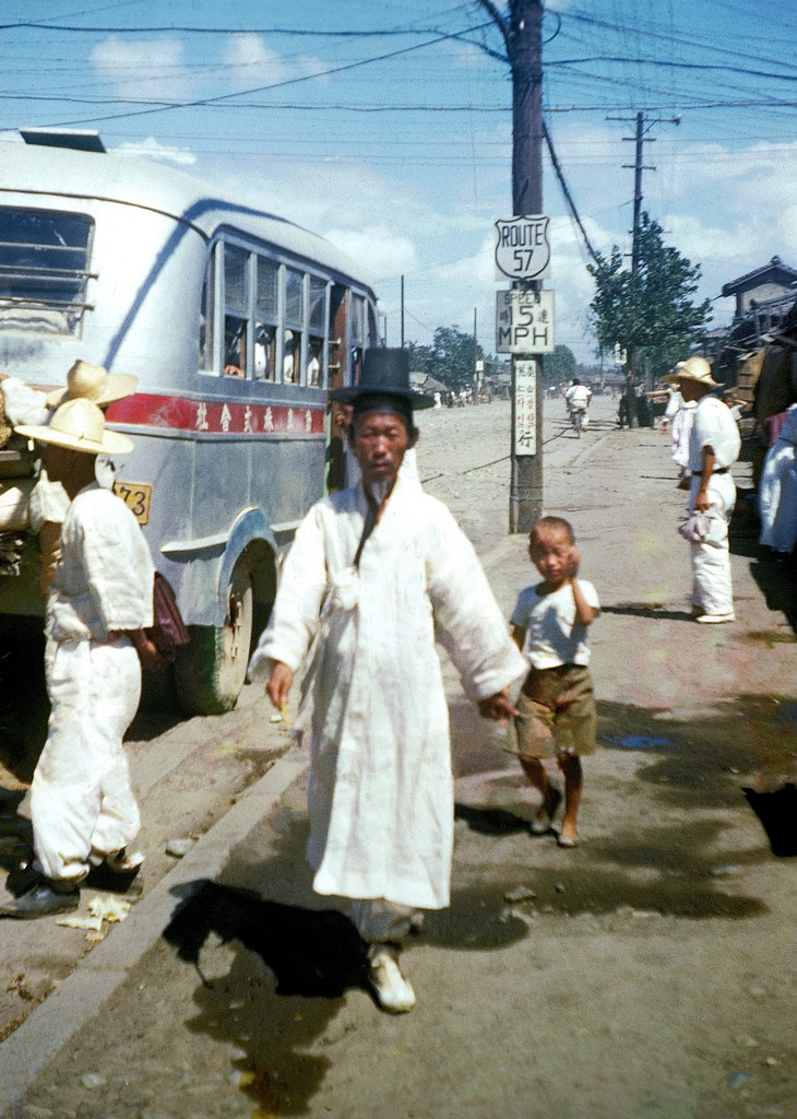 Old Man and Bus, Daegu, 1952  (corrected)