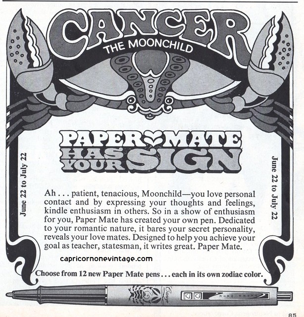 1970 cancer paper mate pen magazine ad