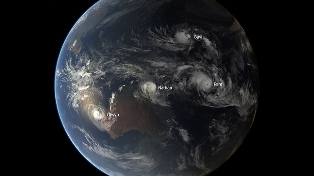 Four Tropical Cyclones - Annotated