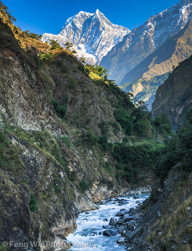 travel nepal panorama mountain color vertical forest river landscape dawn asia scenic valley remote annapurnacircuit annapurna himalayas nilgiri tatopani kaligandaki bagmati annapurnaconservationarea nilgirihimal nilgirisouth