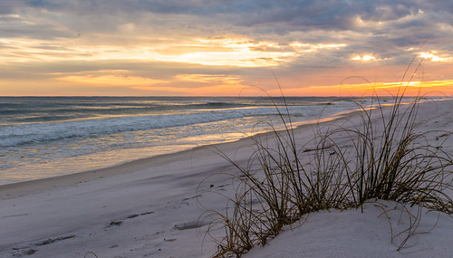 sunset sea beach water grass clouds seaside sand waves unitedstates florida foam monique navarre dinkel
