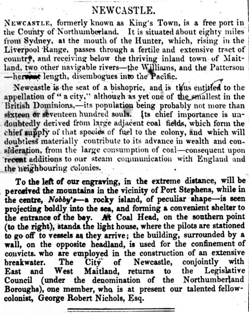 Newcastle -  Illustrated Sydney News 26 November 1853 p.58