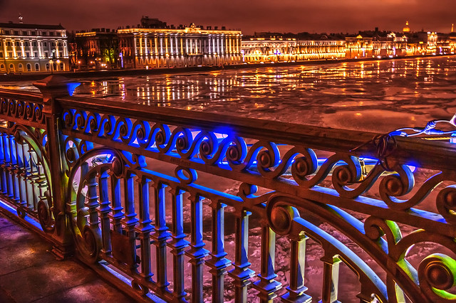 Evening St.Petersburg embankment