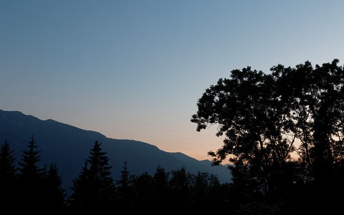 trees sunset mountain austria carinthia
