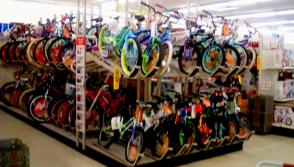 Kmart bicycle display.