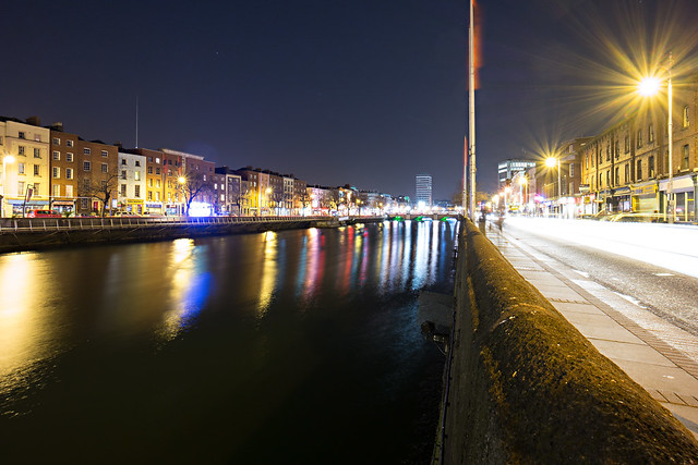 Dublin, River Liffey At Night