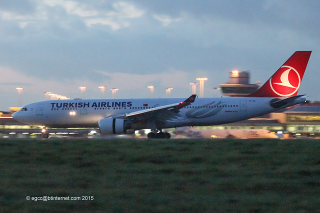TC-JIO - 2007 build Airbus A330-223, delayed THY1995/2GA arriving 30 minutes or so after sunset