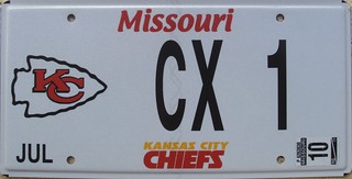 Go Chiefs Missouri State Background Novelty License Plate 