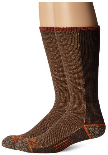 Dickies Men's 2-Pack Steel Toe Cotton Crew Socks, Khaki, 10-13
