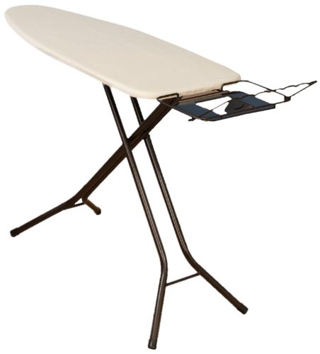 Household Essentials Fibertech Mega Wide Top Bronze Finish 4-Leg Ironing Board with Natural Cotton Cover Reviews