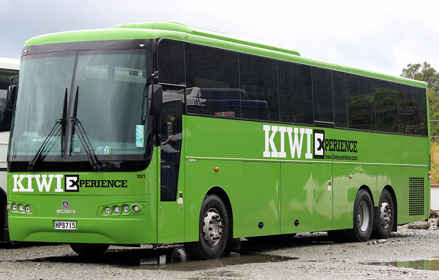 Tranzit 1021, Kiwi Experience coach, Franz Josef, New Zealand