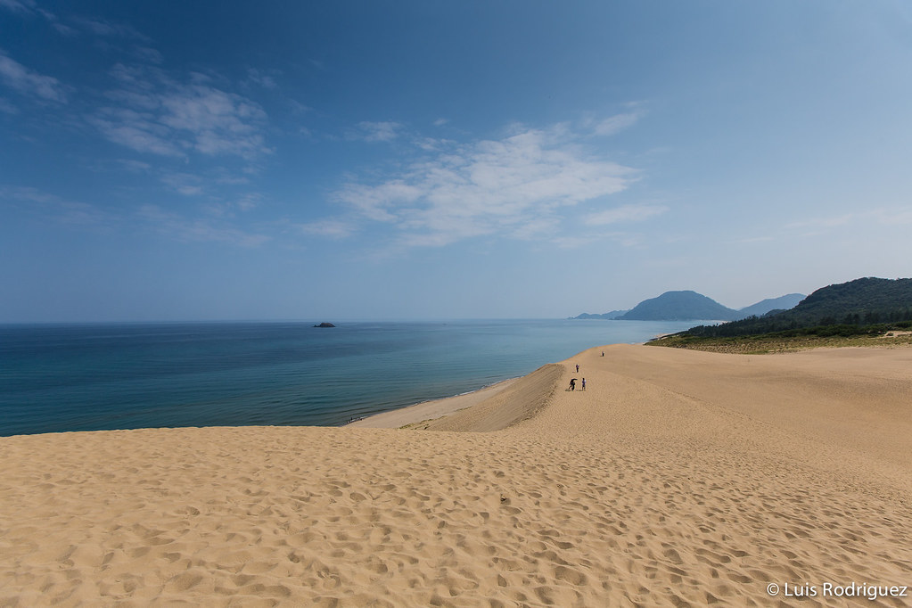 Vista de la costa de Tottori desde las dunas
