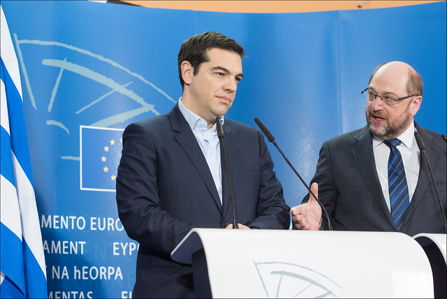 Joint press point by the European Parliament President Martin Schulz and Greek Prime Minister Alexis Tsipras
