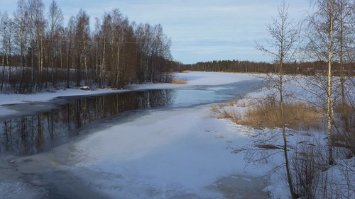 winter river talvi valkeala joki käyräjoki