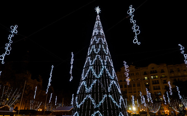 Christmas Lights - Plaza De Ayuntamiento Valencia (Panasonic Lx100)