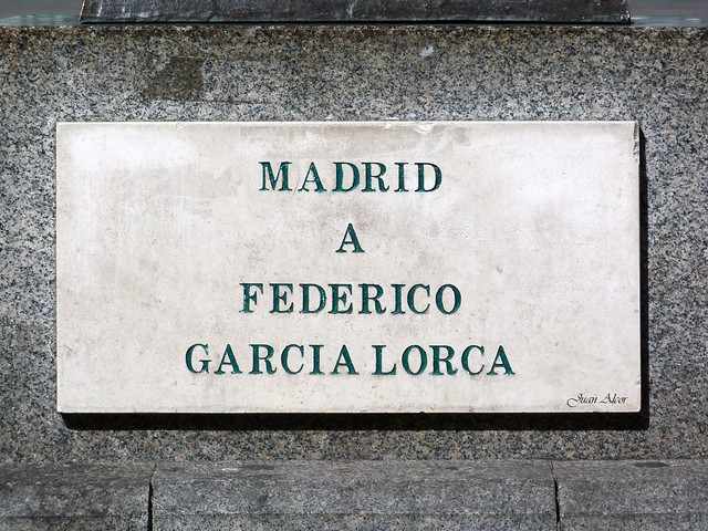 Placa. Monumento a Federico García Lorca (Madrid)
