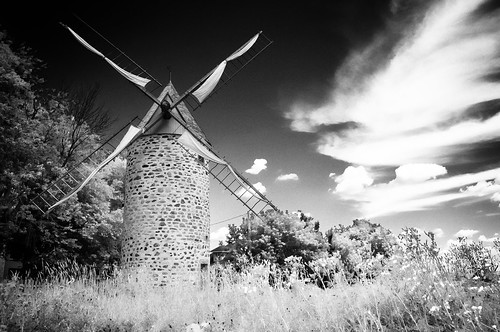 moulinàvent windmill pointeauxtrembles architecture nb bw infraredeffect silverefexpro2 paysage landscape montreal nikond90 explore20160810