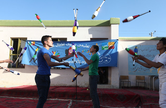 Circus performance on Elimination of Family Violence in Shakardara district of Kabul province