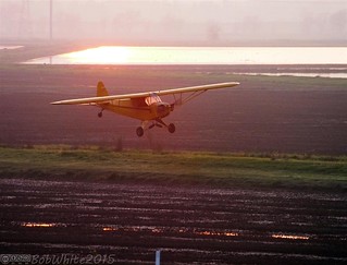 Late afternoon cropdusting