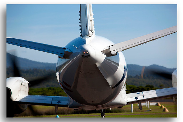 Commercial Propeller Passenger Plane Takeoff