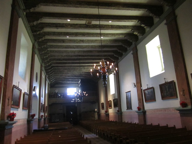 Church, view to gallery, Mission San Buenaventura, Ventura, California