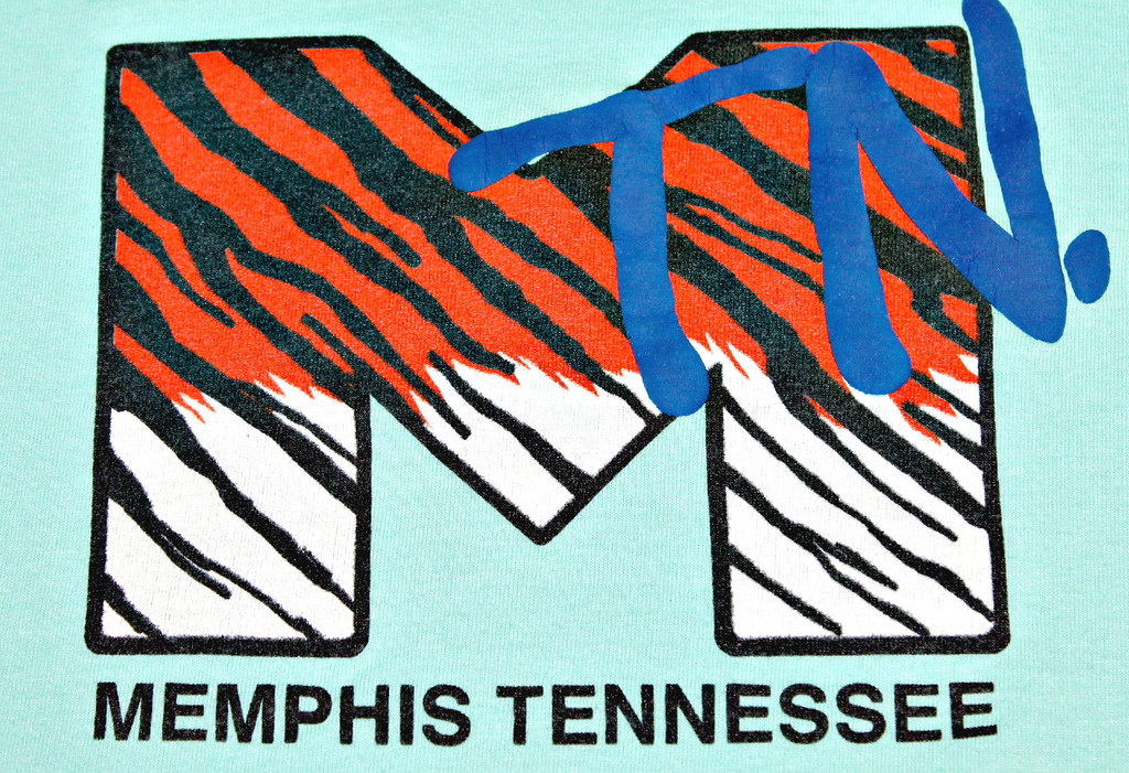 1980s MTV logo design Memphis, Tennessee souvenir t-shirt.