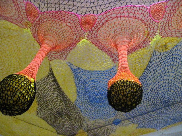 Close-up of Candy Man Candy - Temporary installation by Ernesto Neto in Guggenheim museum of Bilbao