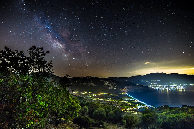 Milky Way rises over Psatha,Greece.