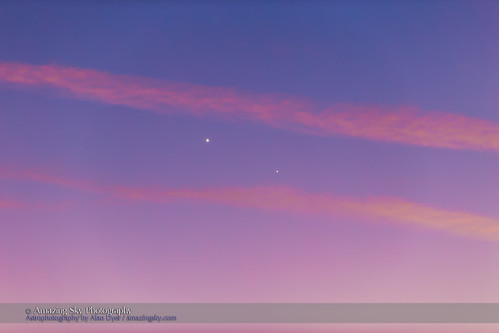 canada twilight venus mercury alberta contrails january11 2015 conjunction