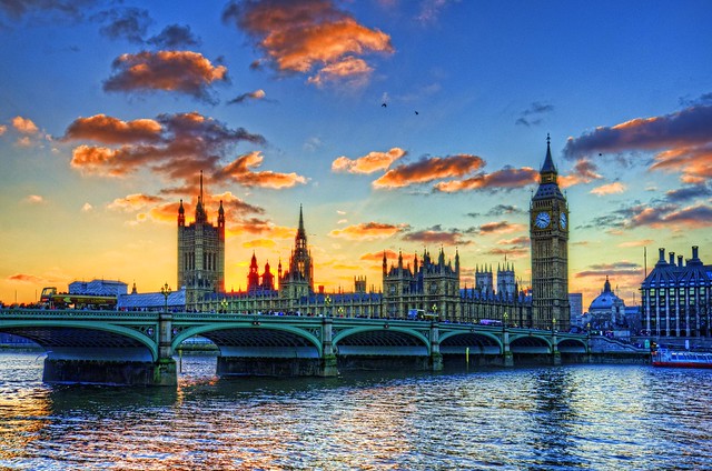 Palace of Westminster sunset