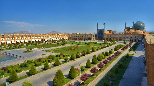 Naqsh-e Jahan Square and the Shah Mosque in Isfahan, Iran (Persia)