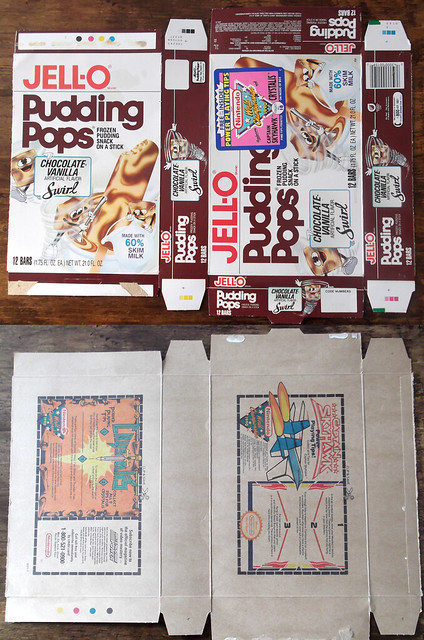 1990 General Foods Jell-O Pudding Pops Box Nintendo