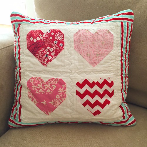 Finished Candy Hearts pillow | Tutorial by Cluck Cluck Sew | Flickr