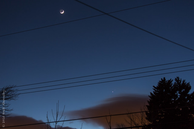 Moon with the Venus Mars Conjunction