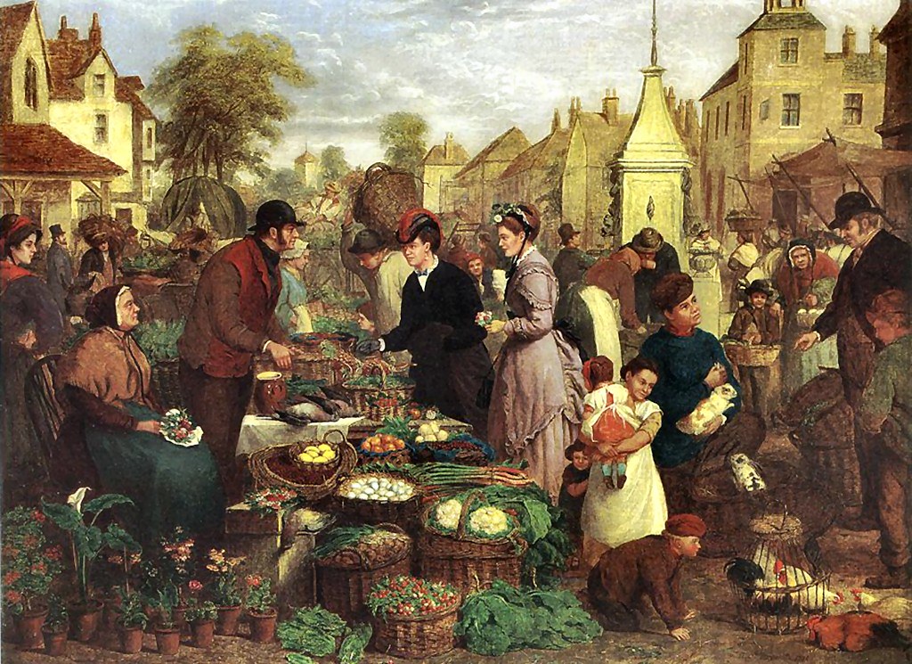 10 й век. Henry Charles Bryant (1835-1915). Лиможский рынок Мусоргский. Художник Henry Charles Bryant.