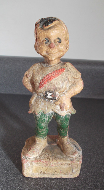 Vintage 1946 Syroco Red Feather Peter Pan Figure United Way Award Multi Products