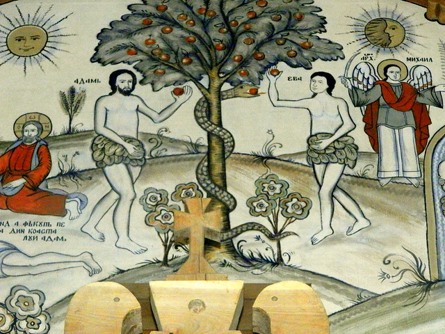 Barsana Monastery - Adam and Eve fresco