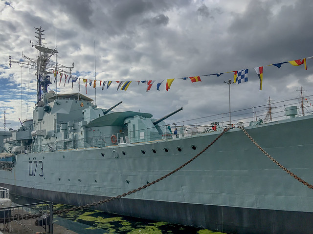 HNS Cavalier,  the world's last surviving WWII destroyer, now in dry dock at Chatham Historic Dockyard