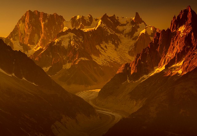 Dawn over the Mer de Glace Peaks, French Alps