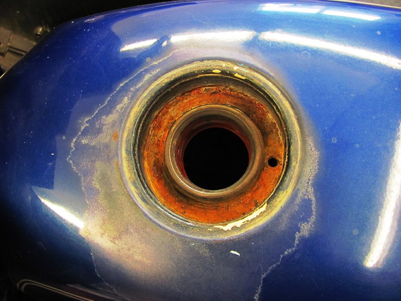 Gas Tank Neck with Rust