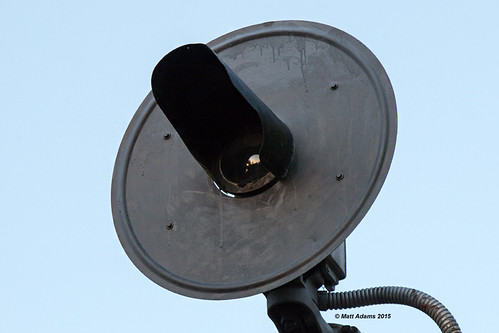 Sunset at East Dodson by ZManMatt, The lens of this vintage Union Switch & Signal H-2 searchlight signal reflects the sunset for th