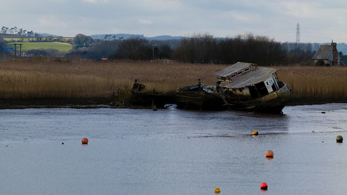Exe estuary with old wreck