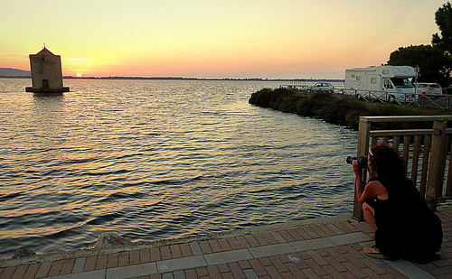 tramonto laguna orbetello toscana spettacolo panasonic lumix skiappa camper auto colore cielo sole torrecilindrica mulinospagnolo