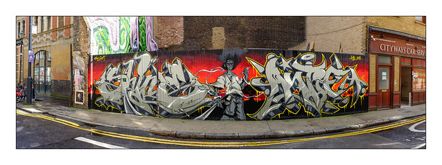 Graffiti (Shine, Quest & Ante), East London, England.
